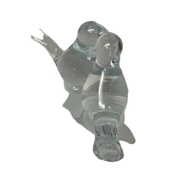 Vtg Mouth Blown Art Glass Kissing Love Birds On Frosted Branch Figurine 5 1/2" - Picture 4 of 6